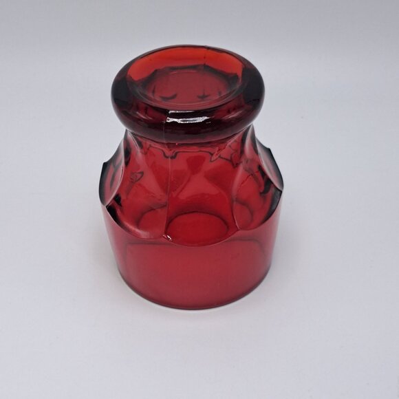 Anchor Hocking Ruby Red Georgian Honeycomb Drinking Glass 4" tall - Picture 5 of 7
